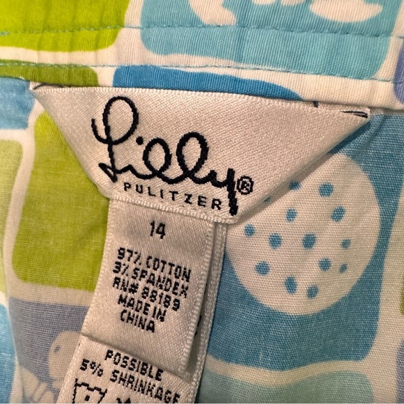 LILLY PULITZER WOMEN’S SKORT SIZE 14 Green, Blue & Purple Beach Theme - Picture 8 of 12